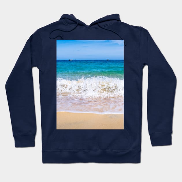 beautiful scenery beach wave Hoodie by cloudart2868